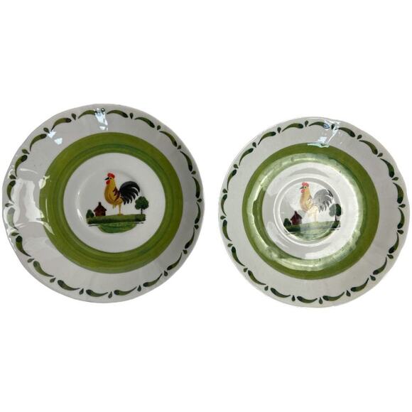 Roy Kirkham England Fine Bone China Rooster Small Set of 2 Plates - Picture 1 of 5